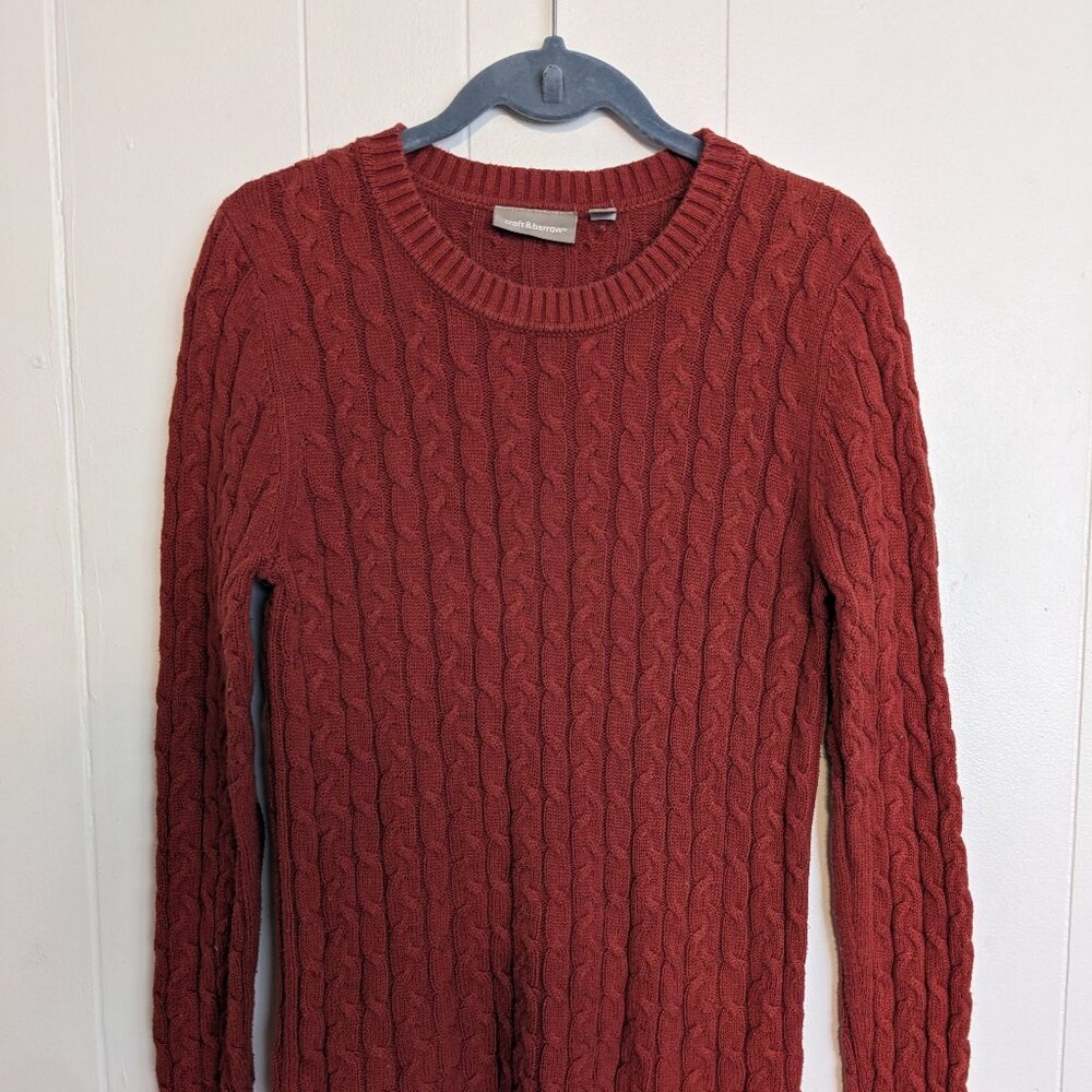 Croft and Barrow Burnt Orange Cable Knit Cotton Sweater